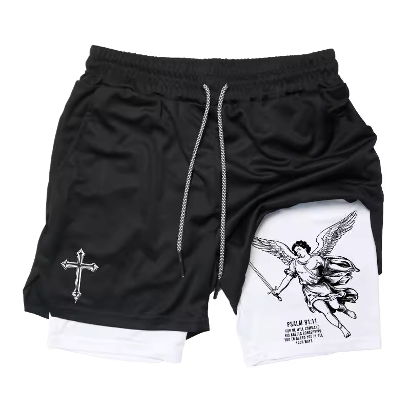 Century Faith Black and White Athletic Shorts