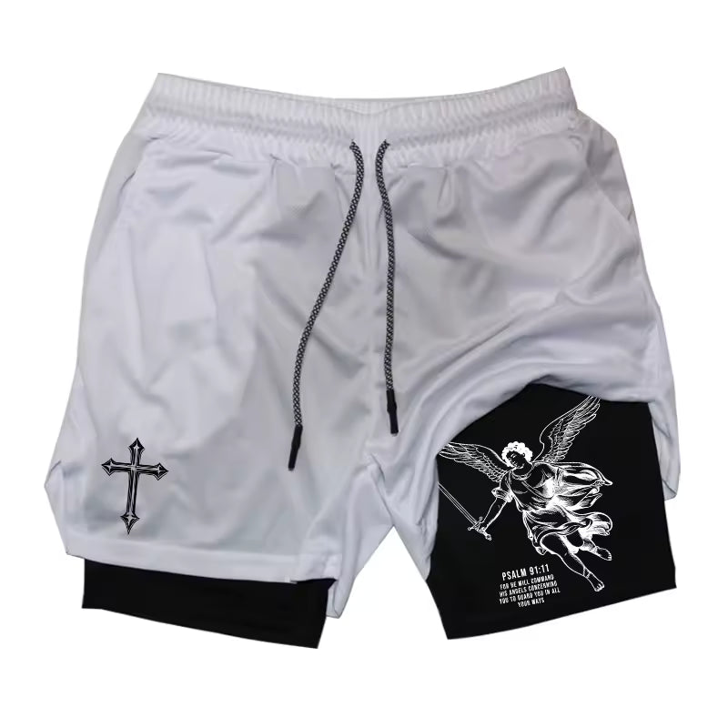 Century Faith White and Black Athletic Shorts