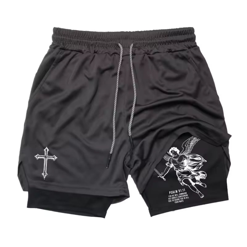 Century Faith Grey and Black Athletic Shorts